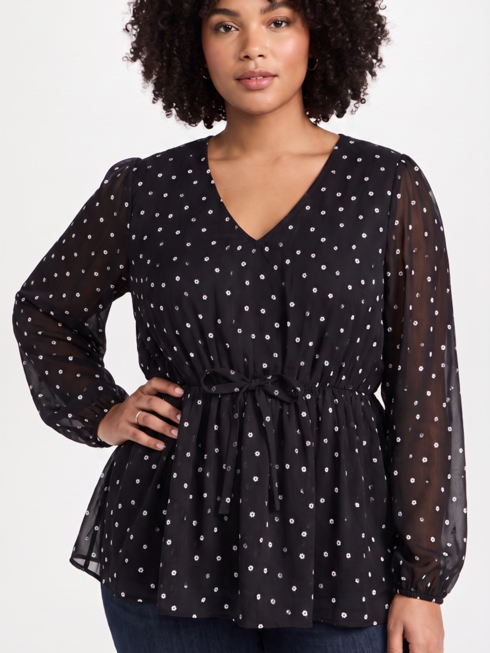 2X Black Silver Floral Metallic Peplum babydoll blouse top Torrid style
